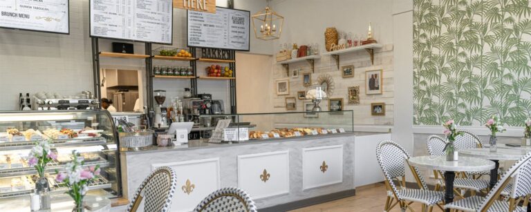 Pastry display case at Le Paris Brest Cafe